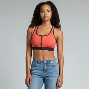 Carve Designs Racerback Front Zip Sports Bra Size SM Pink Purple Athletic